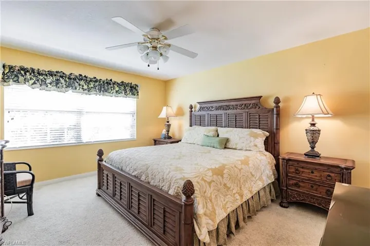 Master bedroom has south facing windows with lake views.