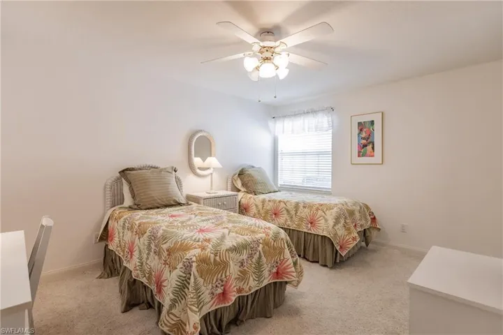 Spacious guest bedroom is almost as large as the master.