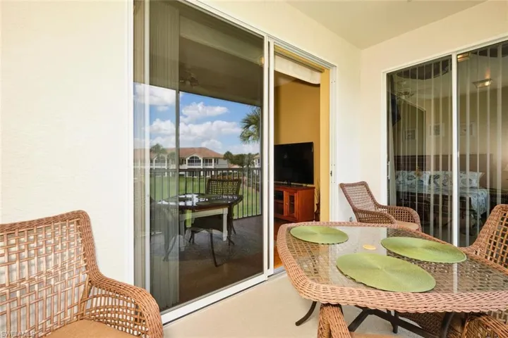 Balcony with outdoor dining area
