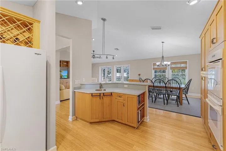 View of the kitchen and dining area