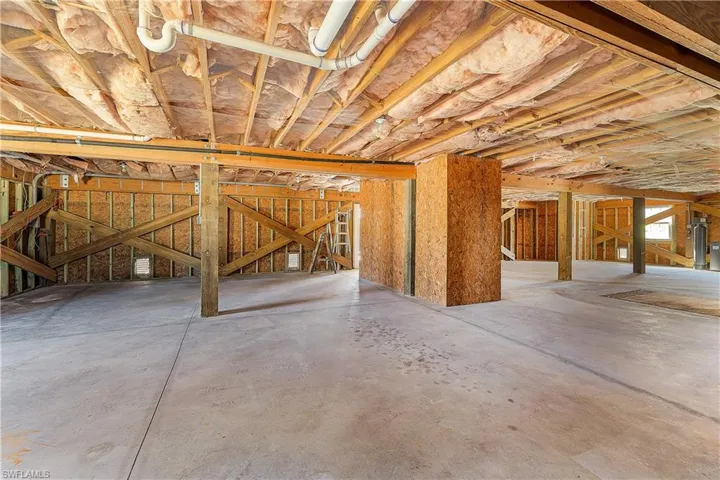 View of garage and storage space