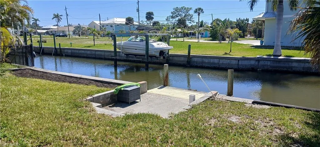 Dock and canal.   Just add fishing pole.
