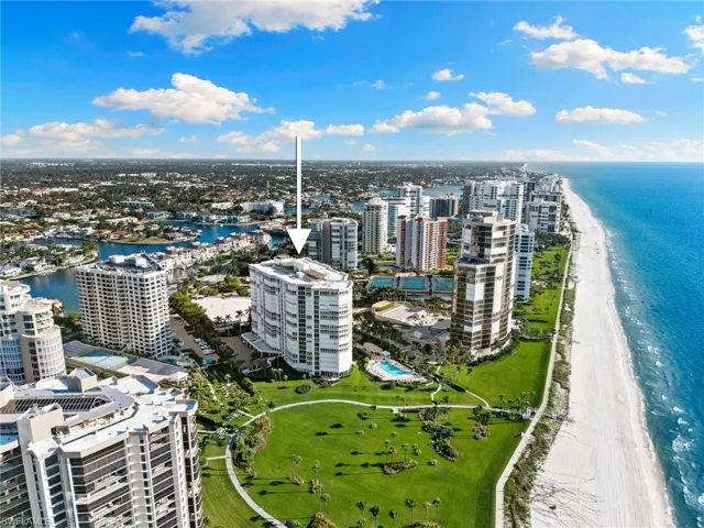View of urban area featuring expansive coastline