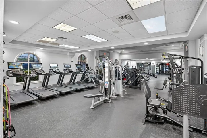 Workout area with some newer equipment
