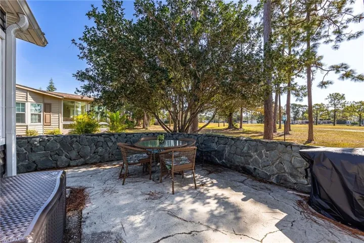 Backyard patio with gate