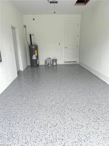Garage with water heater