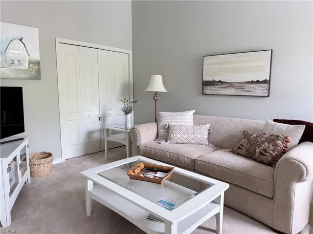 View of carpeted living area