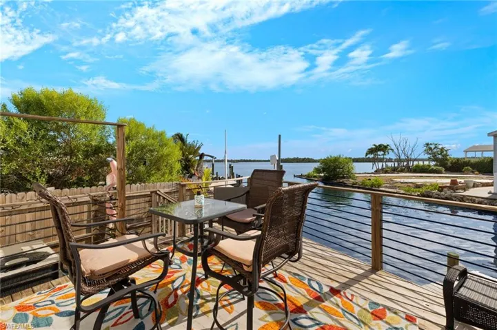 Wooden terrace with a water view