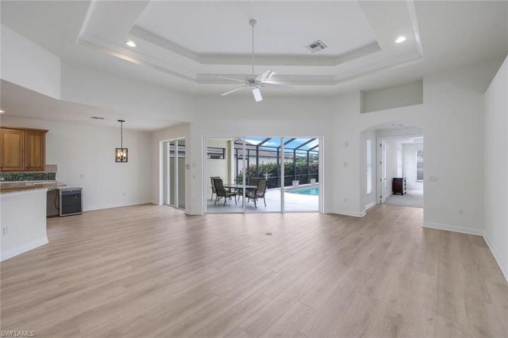 Great Room, looking from two split bedrooms hallway