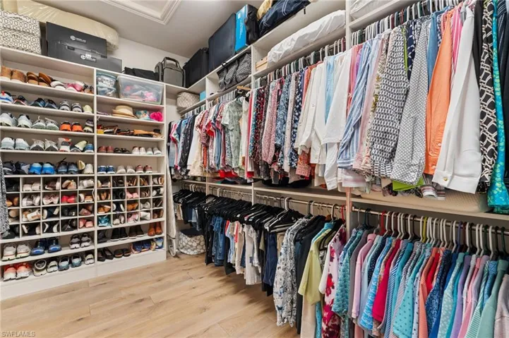 Spacious closet featuring wood-type flooring