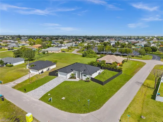 Aerial perspective of suburban area