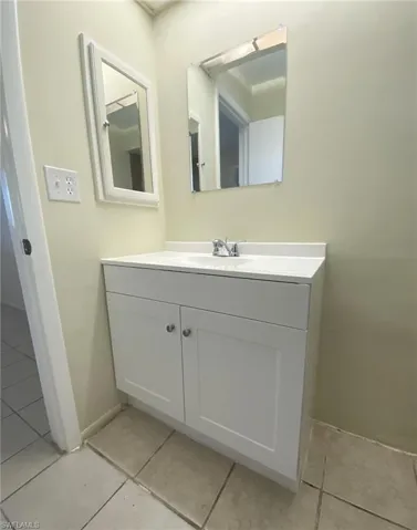 Master bathroom features new vanity