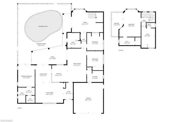 Floorplan showing main floor and 2nd floor
