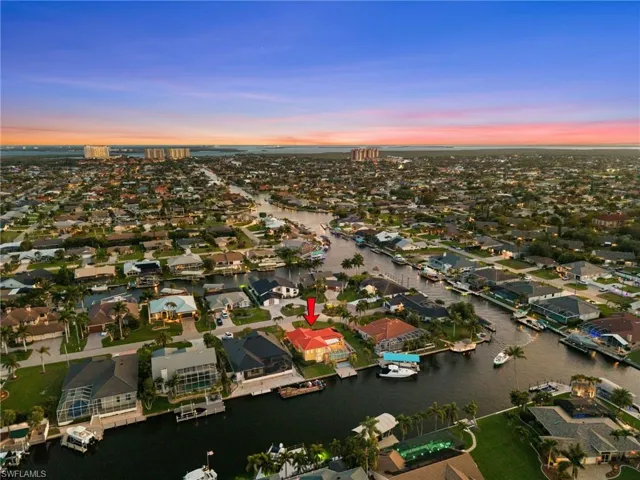 Evening Aerial view with Tarpon Point and  Cape Harbour in the background
