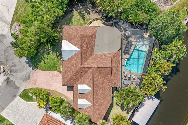 Aerial view of the home - roof is 2024.