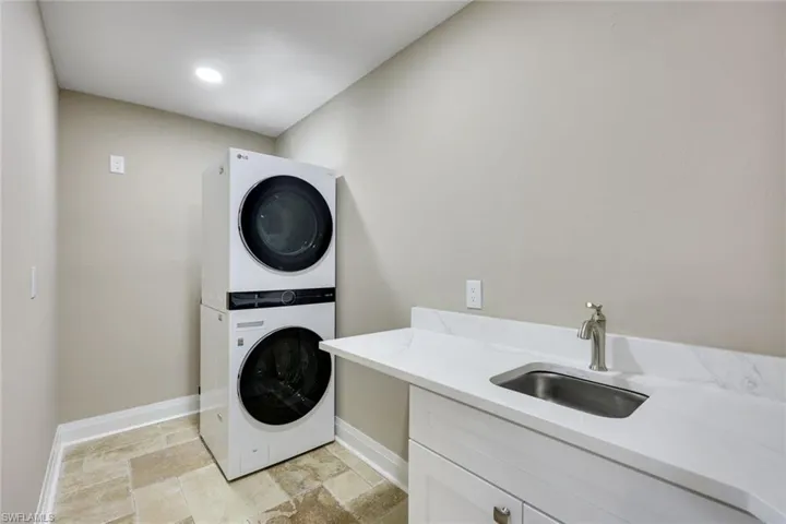 Laundry room offers plenty of room.