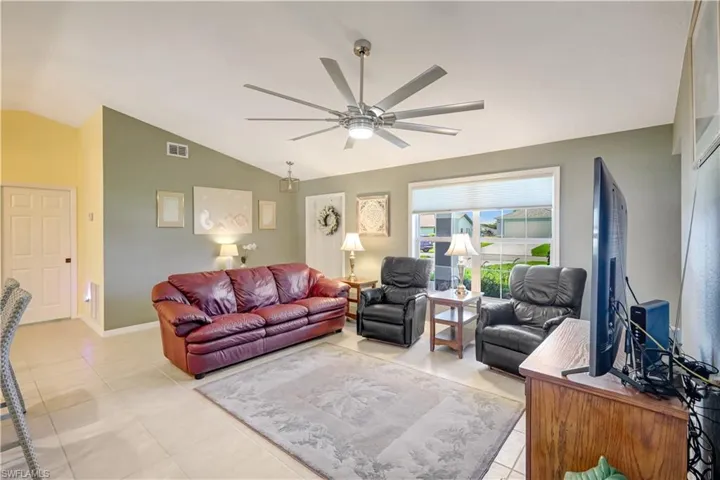 Decorative ceiling fans and lights throughout the home.