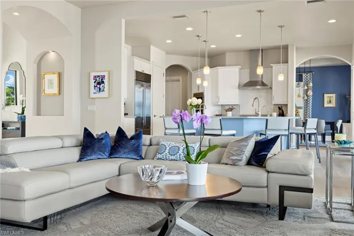 Living room featuring sink