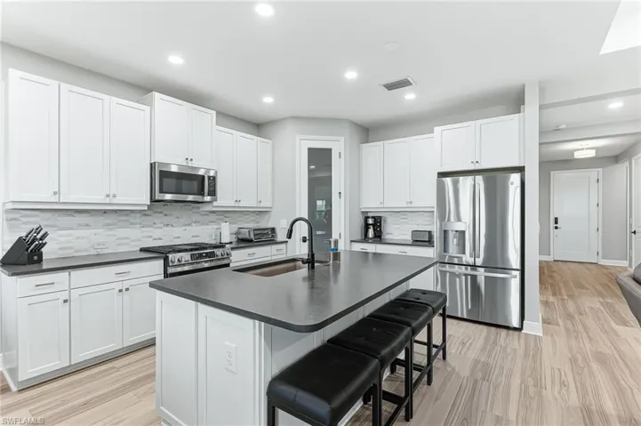 Gourmet kitchen offering stainless steel appliance package