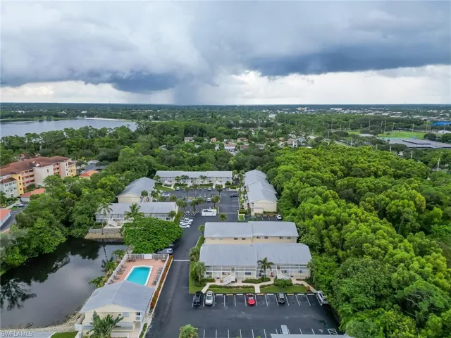 Aerial view of a large body of water