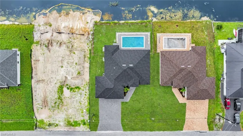 Aerial view of a pool area