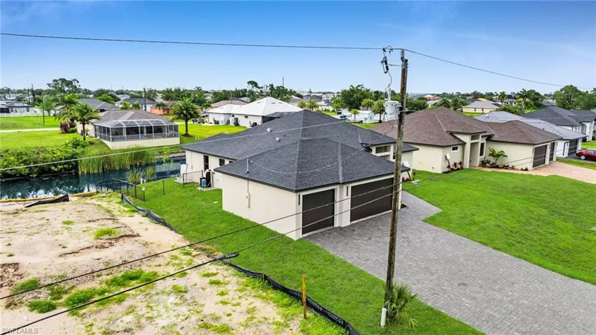 Aerial perspective of suburban area