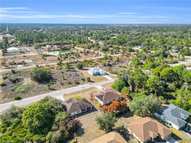 Aerial perspective of suburban area