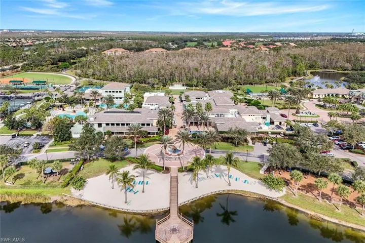 Aerial perspective of country club and a golf club