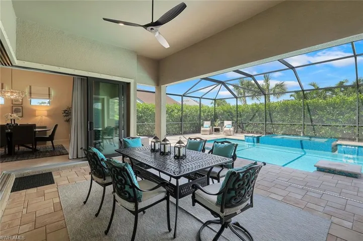 Doors to patio open bringing the outside in or inside out