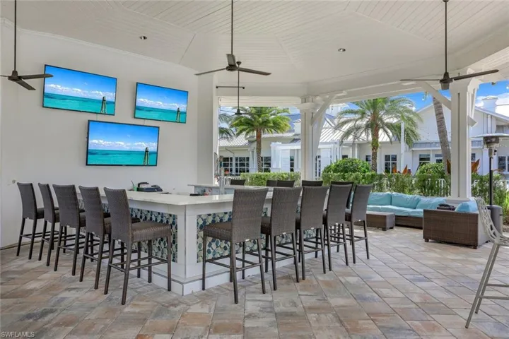 Poolside patio bar