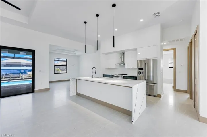Large Granite kitchen Island plenty of room for stools
