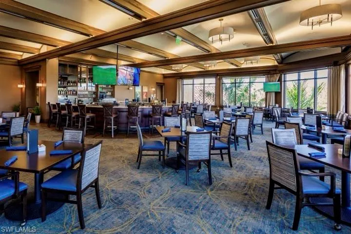 Dining room featuring beamed ceiling