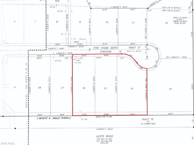 Map showing property parcels