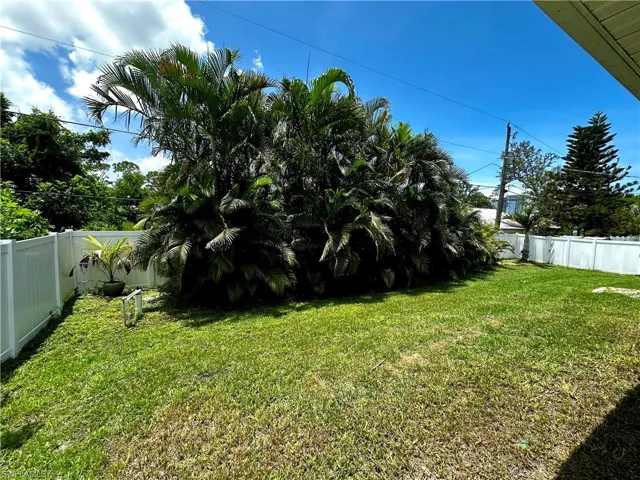 View of fenced backyard