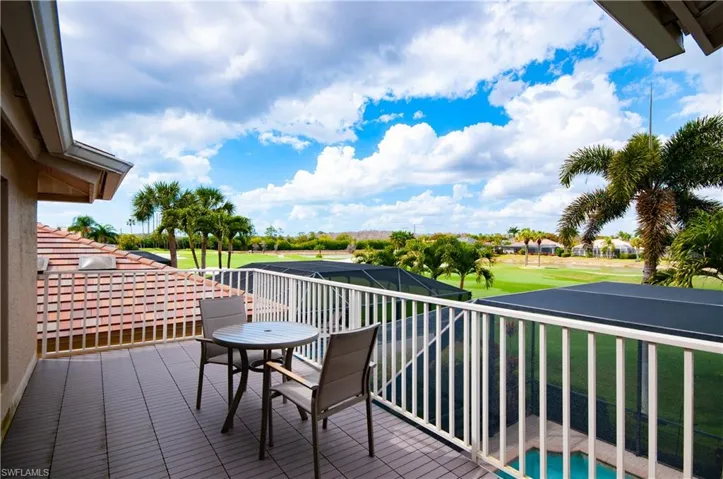 Balcony with golf course view