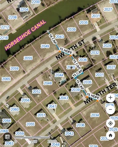 Map / location with property parcel outlined