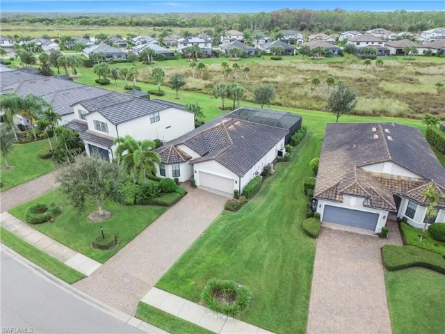 Aerial perspective of suburban area