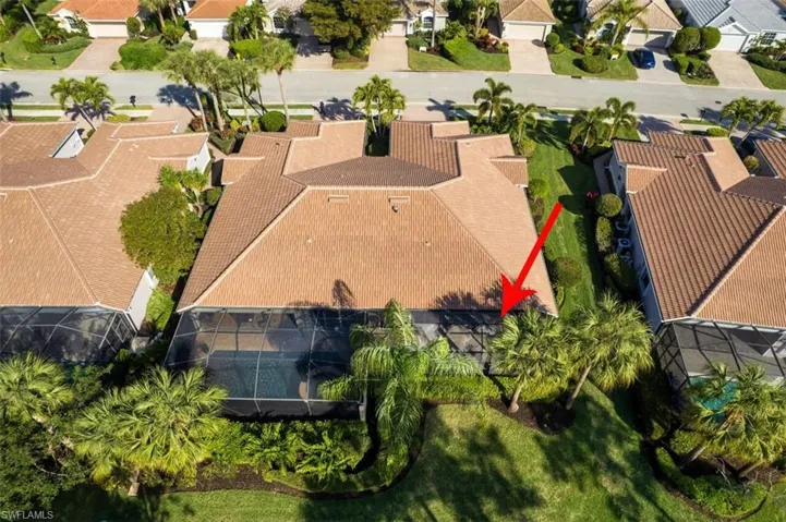 Aerial perspective of suburban area