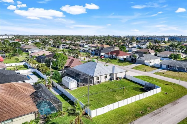 Aerial view of corner lot