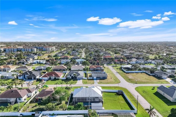 Aerial view of neighborhood