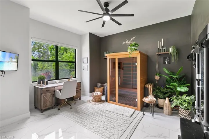Large front room set up as a Wellness room.