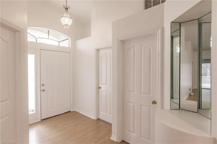 Foyer entrance featuring light wood-type flooring