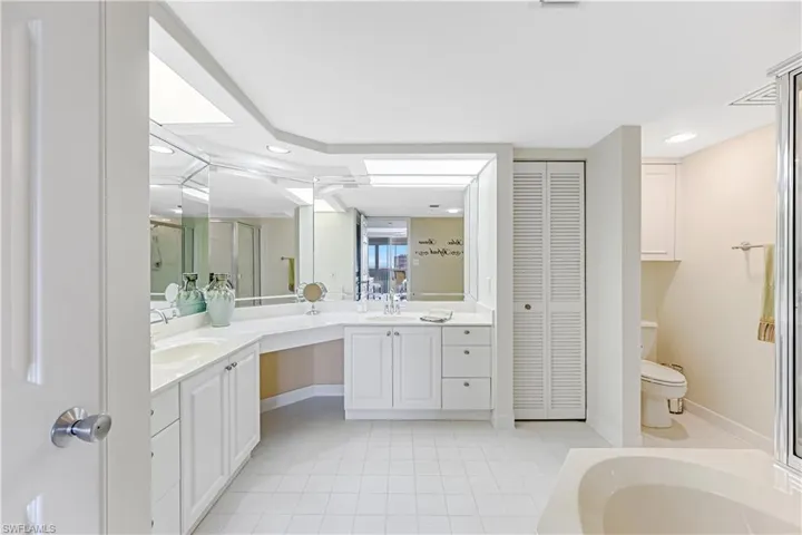 Comfortable primary bathroom