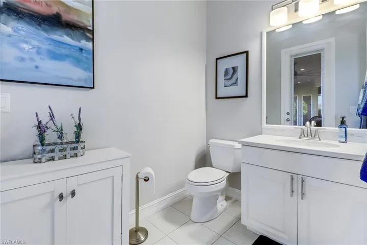 Half bath accessible from pool and cab be closed off from guest bedroom