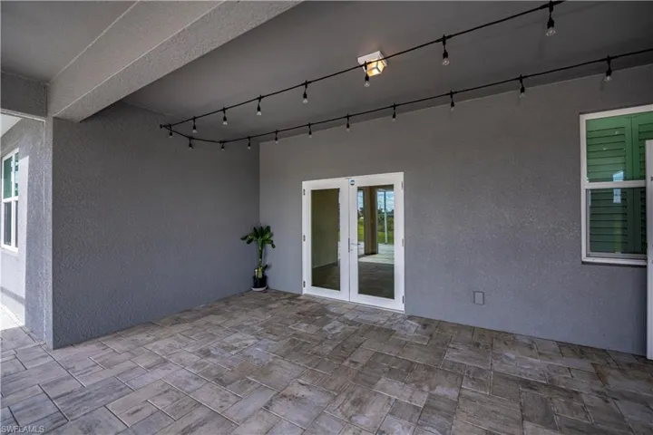 View of patio with french doors