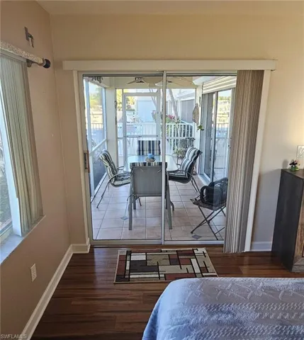 Dining space with wood finished floors
