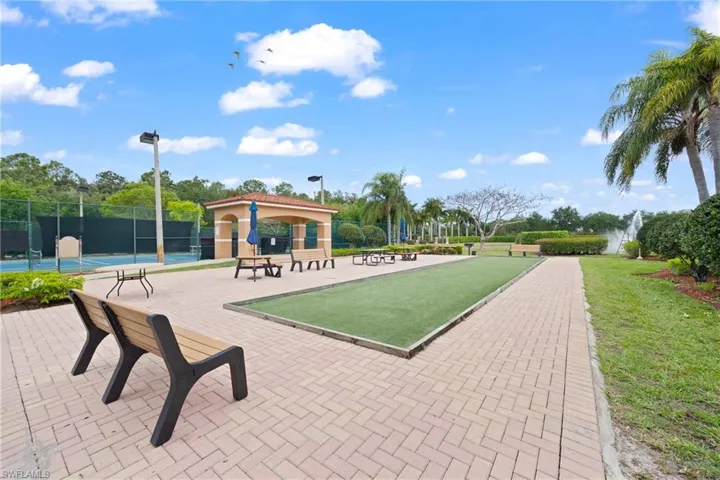 Tennis and bocce courts