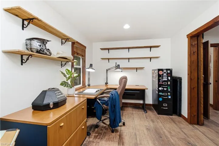 Dedicated flex space currently arranged as a home office