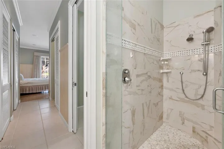 Recongiured primary bathroom, loads of storage