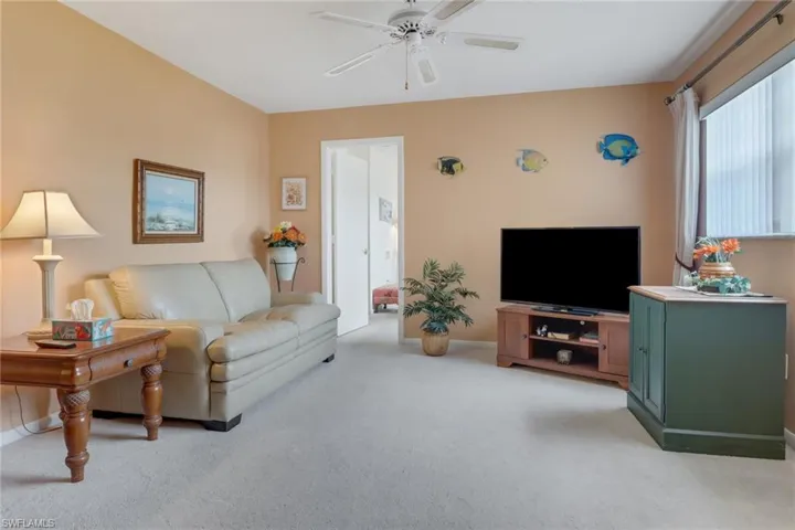 Friendly living room area is perfect for relaxing while watching your favorite television show or movie